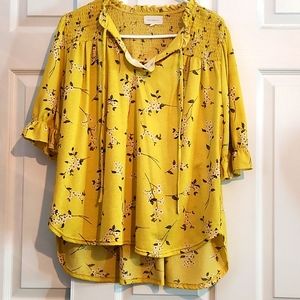 Yellow flower print size L